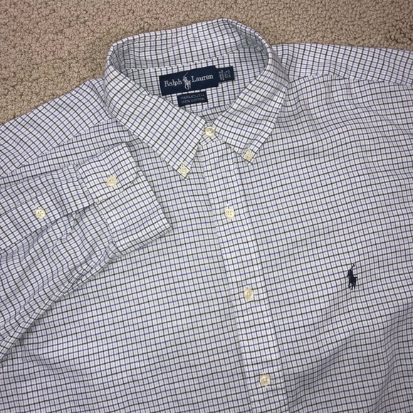 Ralph Lauren Other - Ralph Lauren Yarmouth Mens 17.5 36/37 Blue‎ White Tattersall Check Cotton Shirt